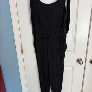Torrid Super Soft & Stretchy Black Tie Sleeve Jumpsuit